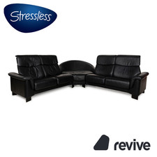 Stressless Paradise Divano Angolare In Pelle Nero Funzione Manuale Sofa