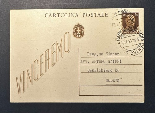 Cartolina vinceremo 1943 wwii - vinceremo,