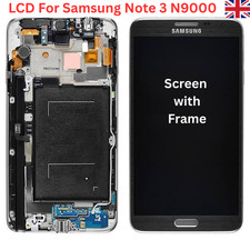 PER SAMSUNG NOTE 3 N9000 GRIGIO CON CORNICE LCD TOUCH DISPLAY RICAMBIO DIGITALIZZATORE