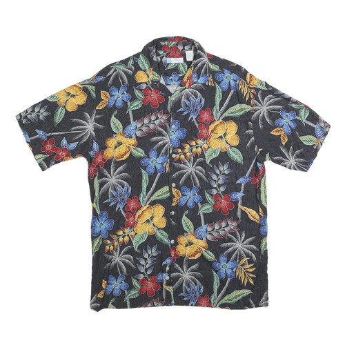 Camicia nera floreale rayon - nera,