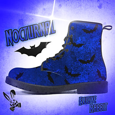 Gothic Royal Blue Bat Boots