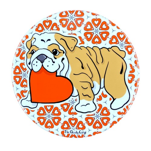 Tan english bulldog valentines - tan,