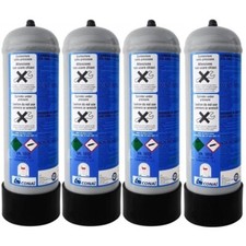 N° 4 BOMBOLE CO2 E290 1300 Grammi MONOUSO ALIMENTARE GASATORE ACQUA USA E GETTA