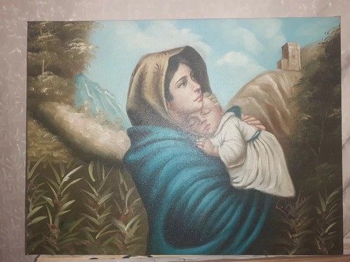 Dipinto mano tela madonna - dipinto,