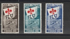 1951 ITALIA REPUBBLICA SERIE GIOCHI GINNICI FIRENZE 3 VAL. MNH MF58454