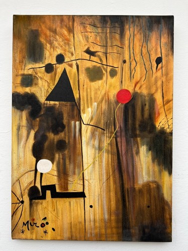 Quadro olio tela joan miro - tela,