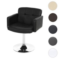 Sedia sala da pranzo Orlando, sedia da cucina sedia girevole, ecopelle cromata