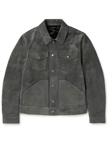 Giacca camionista pelle grigio