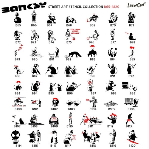 Stencil banksy din - stencil, (b65-b120),
