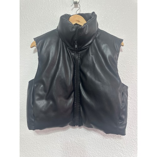 Gilet zara donna nero ecopelle - zara,
