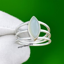 Anello regalo fatto a mano in argento sterling 925 con pietra preziosa...