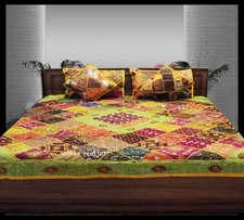 33% OFF 5 PZ SPLENDIDA COPERTA SQUIN BEAD SARI ART TRAPUNTA COPRILETTO LANCIO