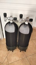Due Bombole sub 15 litri , bombola Sub doppio rubinetto attacco DIN INT
