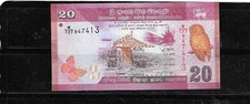 SRI LANKA #123i 2022 20 RUPIE NON CIRCOLATE NUOVA BANCONOTA CARTAMONETA