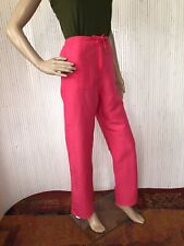 Pantaloni Ampi In Lino Rosa