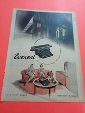 PUBBLICITA' 1940 MACCHINA DA SCRIVERE EVEREST AUTARCHIA ITALIANA FUTURISMO 37X26