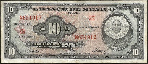 Messico banconota da 10 - banconota,