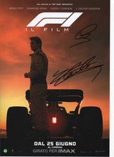Charles Leclerc Lewis Hamilton poster italiano firmato film F1 2025. COA.
