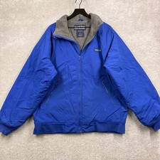 Giacca a vento Lands' End Squall uomo taglia large blu full zip foderata in pile