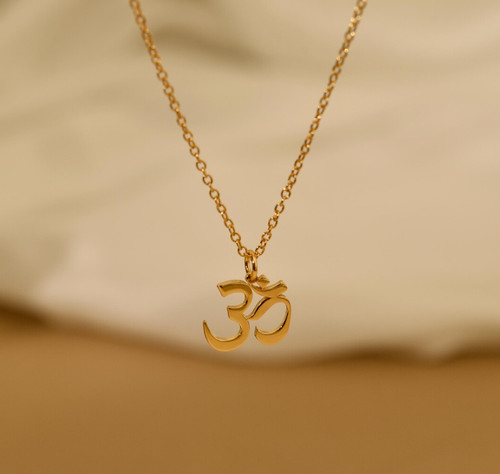 Collana con simbolo oro - om,