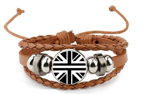 Thin white line brown leather - thin,
