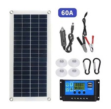Pannello Solare Con Controller 12V 60A Casa, Camper, Barca Uscita Usb
