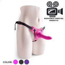Strap on indossabile donna dildo realistico silicone con imbragatura strapless