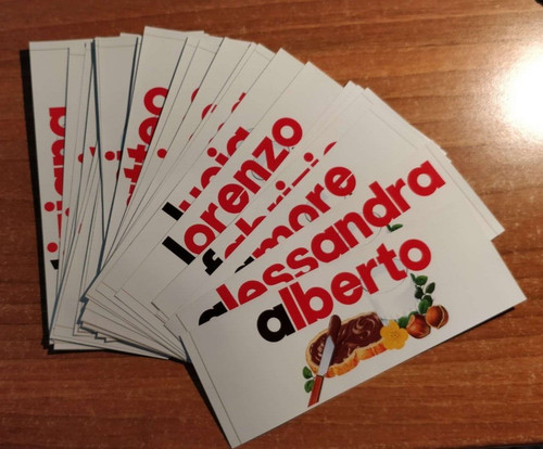 Etichette adesive nutella con - etichette,