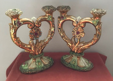 COPPIA CANDELABRI IN CERAMICA