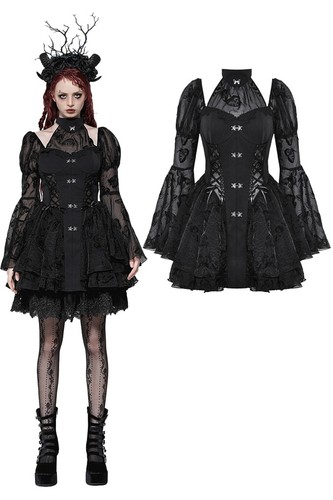 Abito corto donna nero - , gotico