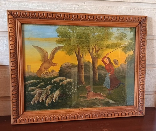 Ancien tableau huile art - tableau,