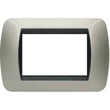 Bticino Living Light placca L4803TC 3 Posti Titanio chiaro