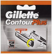  n. 5 LAME ORIGINALI GILLETTE CONTOUR PLUS RICAMBIO BARBA RICARICHE LAMETTE