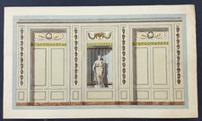architettura antico acquerello fine XVIII secolo studio parete statua neoclassic