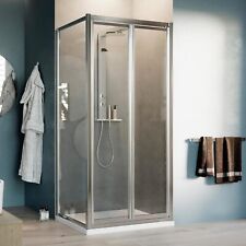 BOX DOCCIA SALOON ANGOLARE DOPPIA ANTA BATTENTE VETRO CRISTALLO H198 CABINA