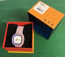 OROLOGIO POLSO ALESSI KAJ PLASTICA QUADRANTE BIANCO BLU VINTAGE