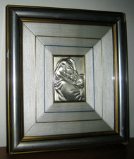 QUADRO Madonna con Bambino Lastra ARGENTO 925 Silver Sterling Italy - vintage