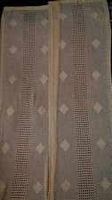 Lotto 2 Tende Fatte A Mano Uncinetto Filet Colore Giallo Country Vintage