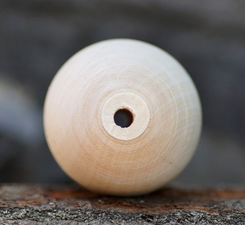 Sfera legno forata mm - sfera, in