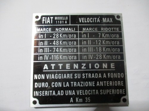 Targa fiat campagnola - fiat,