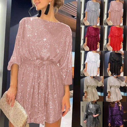 Abito donna paillettes maniche