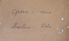 Dolci Martino ( Brescia 1912 - 1994 )  olio su tavola " Paesaggio campagna "