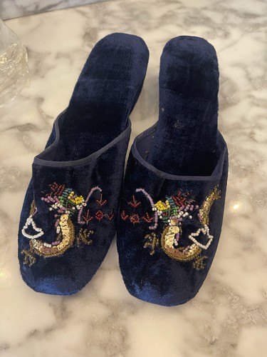 Pantofole vintage con perline