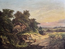 Grande paesaggio grande olio