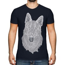 Pastore Tedesco Sketch da Uomo Stampata T-Shirt Ottimo Regalo Cane Amante Cane