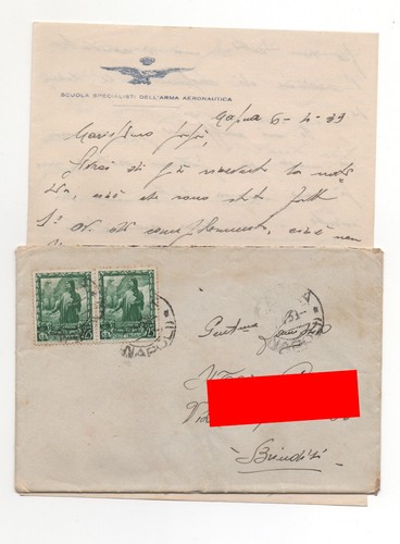 Ww2 lettera busta scuola - ww2,