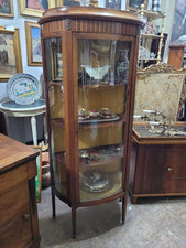 Vetrina semiluna Francia Stile Napoleone III con intarsi e decori bronzo