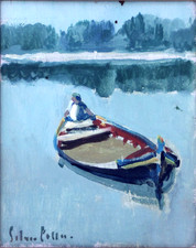 Silvio Polloni | Original oil painting on wood board (18x15cm + framing) | Rare