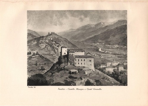 Stampa antica sondrio veduta - stampa,