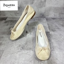 Repetto Ballerine Ballerine Scamosciate Beige EU38/US8 Scarpe Donna Buone Condizioni Autentiche